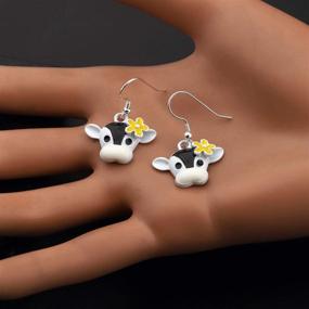 img 1 attached to 🐮 Cow Lover's Delight: MAOFAED Cow Mom Dangle Earrings - Perfect Cow Owner Gift & Cow Girl Jewelry