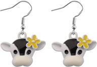 🐮 cow lover's delight: maofaed cow mom dangle earrings - perfect cow owner gift & cow girl jewelry logo