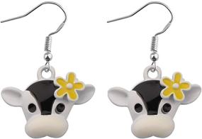 img 4 attached to 🐮 Cow Lover's Delight: MAOFAED Cow Mom Dangle Earrings - Perfect Cow Owner Gift & Cow Girl Jewelry