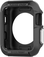 чехол spigen rugged armor для apple watch 38 мм - предназначен для series 3/series 2/1/original (2015), черный логотип