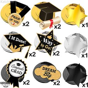 img 1 attached to 🎉 Affordable Graduation Hanging Decorations 2022 - 33 Swirls | High School Graduation 2022 Decor | Black & Silver Car Decor for Grad Parade