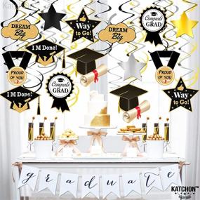 img 2 attached to 🎉 Affordable Graduation Hanging Decorations 2022 - 33 Swirls | High School Graduation 2022 Decor | Black & Silver Car Decor for Grad Parade
