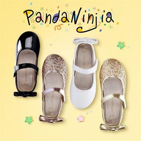 img 3 attached to Туфли для девочек, детишек PANDANINJIA Angela Dress Mary Jane Ballet Flats с луковицей: стильные туфли для балета Flower Girl Wedding Party Ballerina.