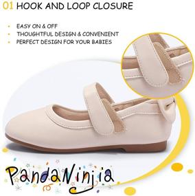 img 2 attached to Туфли для девочек, детишек PANDANINJIA Angela Dress Mary Jane Ballet Flats с луковицей: стильные туфли для балета Flower Girl Wedding Party Ballerina.