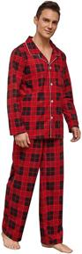 img 4 attached to Red and Black Lightweight Vulcanodon Pajamas with Pockets for Men's Clothing