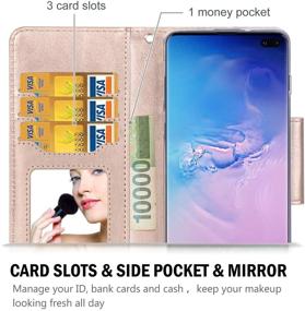 img 2 attached to 📱 ProCase Galaxy S10 Plus Wallet Case - Pink, Flip Fold Kickstand Case with Card Holders Mirror, Folding Stand Protective Book Cover for 6.4 Inch Galaxy S10+ (2019 Release)