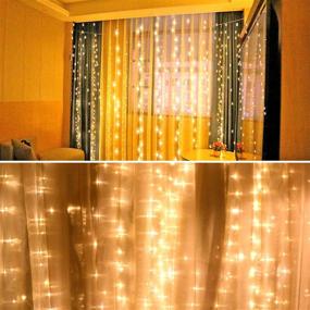 img 2 attached to 300 LED Curtain String Lights - 8 Modes Control, USB Powered, Waterproof for Christmas, Bedroom, Party, Wedding, Home, Garden Decoration (9.8ft x 9.8ft, Warm White)