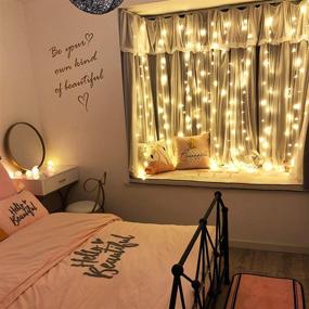 img 3 attached to 300 LED Curtain String Lights - 8 Modes Control, USB Powered, Waterproof for Christmas, Bedroom, Party, Wedding, Home, Garden Decoration (9.8ft x 9.8ft, Warm White)