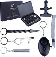 🛡️ dorvus women's 5-in-1 self defense kit: personal alarm, emergency whistle, 2 self defense keychains, & non-contact tool for enhanced protection and safety on keychain. logo