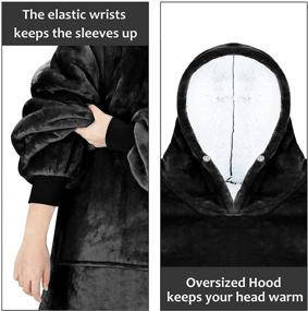 img 1 attached to 🧥 Oversized Blanket Sweatshirt: Super Soft, Warm, Cozy Sherpa Hoodie for Adults & Teens - Reversible, with Hood & Large Pocket, One Size