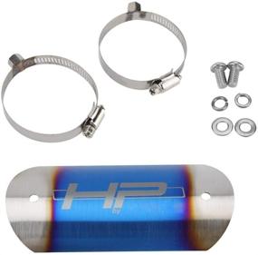 img 4 attached to 🔥 Keenso Universal Stainless Steel Motorcycle Exhaust Pipe Protector Middle Pipe Heat Shield Link Tube Protector Cover Heel Guard(#3): Maximum Protection for Your Bike's Exhaust System