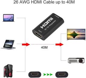 img 1 attached to Беспроводной HDMI экстендер, усилитель и репитер сигнала 4K 60Гц, 40м диапазон - Поддержка 3D, 1080P для ПК, DVD, ТВ-приставки, монитора, проектора