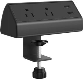 img 4 attached to 💡 CCCEI Desk Clamp Power Strip with USB Ports - Surge Protector, Desktop Mount - 800J, 6FT Power Cord - Black