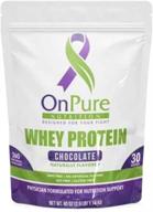 🍫 onpure whey chocolate protein powder: high protein, sugar-free, gluten-free, soy-free, non-gmo, keto-friendly, clean formula - boost muscle growth and enhance immune support logo
