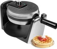 🧇 icucina 1000w rotating non-stick belgian waffle maker iron with stainless steel silver finish, removable drip tray for easy cleaning and browning control логотип