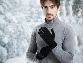 img 1 attached to Men Women Wool Warm Gloves Men's Accessories for Gloves & Mittens