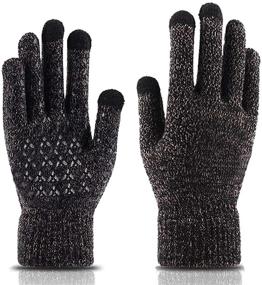 img 4 attached to Men Women Wool Warm Gloves Men's Accessories for Gloves & Mittens