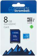 📸 everything but stromboli 8gb microsd memory card plus adapter, class 10, u1, uhs-1, micro sdhc card compatible with dash cam, tablet, phone, action cam, samsung galaxy, nintendo switch, digital camera logo