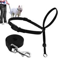 🐾 adjustable padded dog head collar with leash and free training guide - no-pull tool for walks, 3 inches logo