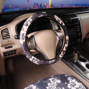 img 1 attached to 🚗 Автокресло AUTOFAN: Накидки на передние сиденья с подушками для ремне безопасности и чехлом на руль - идеальная защита для сидений 98% автомобилей