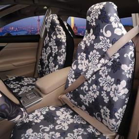 img 2 attached to 🚗 Автокресло AUTOFAN: Накидки на передние сиденья с подушками для ремне безопасности и чехлом на руль - идеальная защита для сидений 98% автомобилей