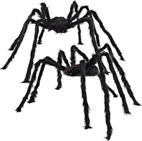 img 4 attached to Spooky Joyin 2 Pack: 5 Ft. Halloween Hairy Spider Outdoor Decorations