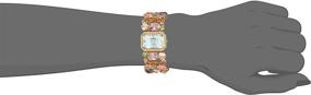 img 2 attached to Peugeot Mosaic Glass Quartz Watch for Women - Multi-Colored with Brass Strap, 28mm (1653 Model)