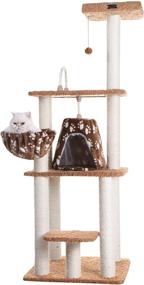 img 4 attached to 🐱 Armarkat A6403 Classic Cat Tree with Basket, 64-inch, Chocolate: The Ultimate Cat Playground