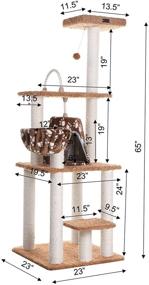 img 3 attached to 🐱 Armarkat A6403 Classic Cat Tree with Basket, 64-inch, Chocolate: The Ultimate Cat Playground