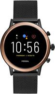 fossil gen 5 julianna stainless steel smartwatch – touchscreen 🌟 with speaker, heart rate monitor, gps, contactless payments, and smartphone notifications logo