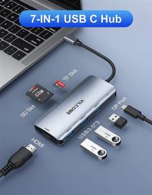 img 3 attached to 💻 USB C Hub Multiport Adapter with 4K USB C to HDMI, SD/TF Card Reader, 3 USB 3.0 Ports, 87W Power Delivery - Perfect for MacBook Pro, Pixelbook, XPS, and More