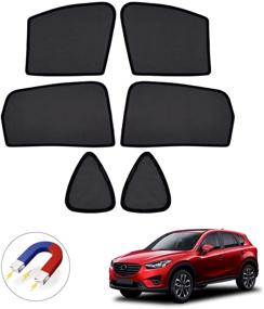 img 4 attached to 🌞 Mixsuper Индивидуально подходит Штора от солнца для Mazda CX-5 2017-2022 - боковое окно с магнитной сеткой UV-защиты (6 штук)