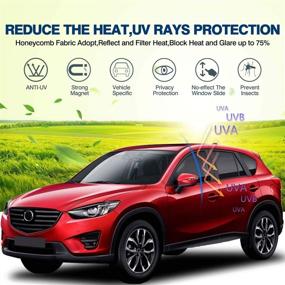 img 3 attached to 🌞 Mixsuper Индивидуально подходит Штора от солнца для Mazda CX-5 2017-2022 - боковое окно с магнитной сеткой UV-защиты (6 штук)