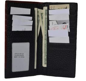 img 1 attached to Optimized Men's Leather Bi Fold Western Wallets with Checkbook Slot - Wallets, Card Cases & Money Organizers