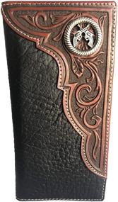 img 3 attached to Optimized Men's Leather Bi Fold Western Wallets with Checkbook Slot - Wallets, Card Cases & Money Organizers