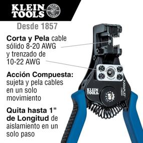 img 2 attached to Klein Tools 11063W Heavy Duty Wire Stripper/Cutter: Automatic Tool for 8-20 AWG Solid & 10-22 AWG Stranded Electrical Wire