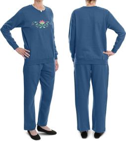 img 4 attached to Pembrook Womens Embroidered Fleece Sweatsuit Sports & Fitness