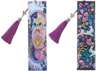 hxyqmmy 2 pcs diamond painting bookmarks for adults - 5d diy bookmarks with tassel arts crafts set, rhinestone mosaic gifts for christmas, ross beauty - owl & rabbit design logo