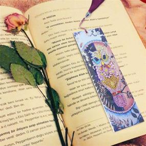 img 3 attached to HXYQMMY 2 PCS Diamond Painting Bookmarks for Adults - 5D DIY Bookmarks with Tassel Arts Crafts Set, Rhinestone Mosaic Gifts for Christmas, Ross Beauty - Owl & Rabbit Design