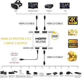 img 3 attached to 🔌 NewBEP 4K HDMI Splitter 1x2 - Ultra Thin 1 Input 2 Output HDMI Switcher Box for PS4, Xbox, Apple TV & More - Supports 4K@30Hz, 1080p@60Hz, 3D, 2160p