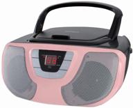 sylvania portable cd player boom box with am/fm radio (pink) logo