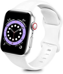 img 4 attached to 📱 ZALAVER Силиконовый спортивный ремешок для Apple Watch Series 7 6 5 4 3 2 1 - 38мм/40мм S/M Белый