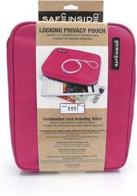 img 1 attached to 🔐 Pink Safe Inside Privacy Pouch: Large Locking Bag with Steel Tether Cable for Extra Security (7.5" x 10.5")