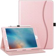 📱 fintie ipad pro 9.7 inch 2016 release tablet case - corner protection, multi-angle viewing stand, folio cover with pocket, pencil holder, auto wake/sleep, rose gold logo