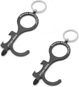 img 4 attached to 🔑 Convenient & Sturdy Large Hook Door Opener Keychain: A Handy Accessory for Contactless Handling