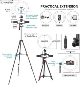 img 2 attached to Светодиодное кольцо Neewer диаметром 10 дюймов со штативом: 3 держателя для телефона, мягкая трубка, набор с пультом дистанционного управления - 3 режима и 10 уровней - идеально подходит для макияжа, видеороликов на YouTube/TikTok, прямых эфиров.