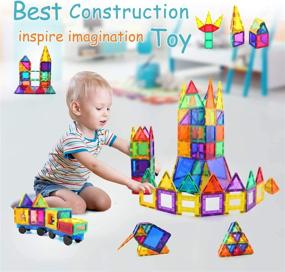 img 3 attached to 🧩 Enhanced SEO: Children Hub Magnetic Tiles Set with 120 Pieces
