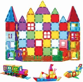 img 4 attached to 🧩 Enhanced SEO: Children Hub Magnetic Tiles Set with 120 Pieces