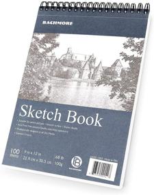 img 4 attached to 📒 Bachmore Sketchpad 9X12" Inch (68lb/100g), 100 Sheets TOP Spiral Bound Sketch Book for Professional & Amateur Artists, Ideal for Marker Art, Colored Pencil, and Charcoal Sketching