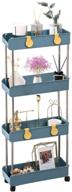 4-tier slim mobile shelving unit on wheels storage & organization logo